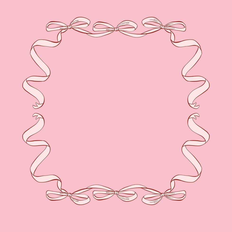 Sophisticated Decorative Design with a Coquette Bow Frame vector