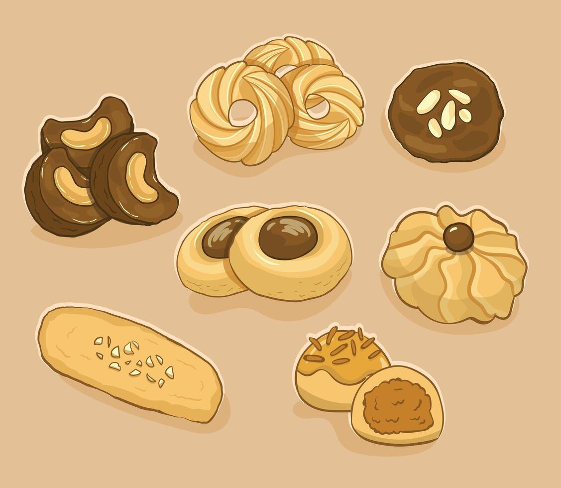 Eid Festive Cookies Classic Delights for a Joyful Celebration vector