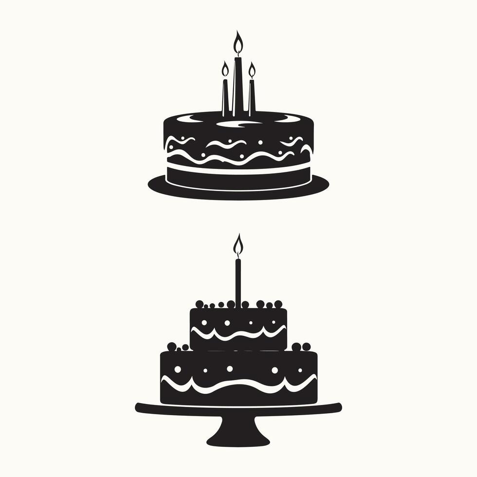 Cake Silhouette, Party Dessert vector