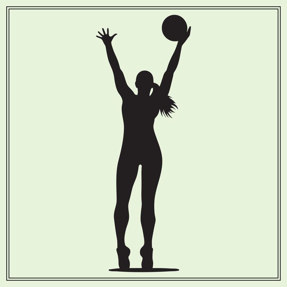 Silhouette of Volleyball, girl Player vector