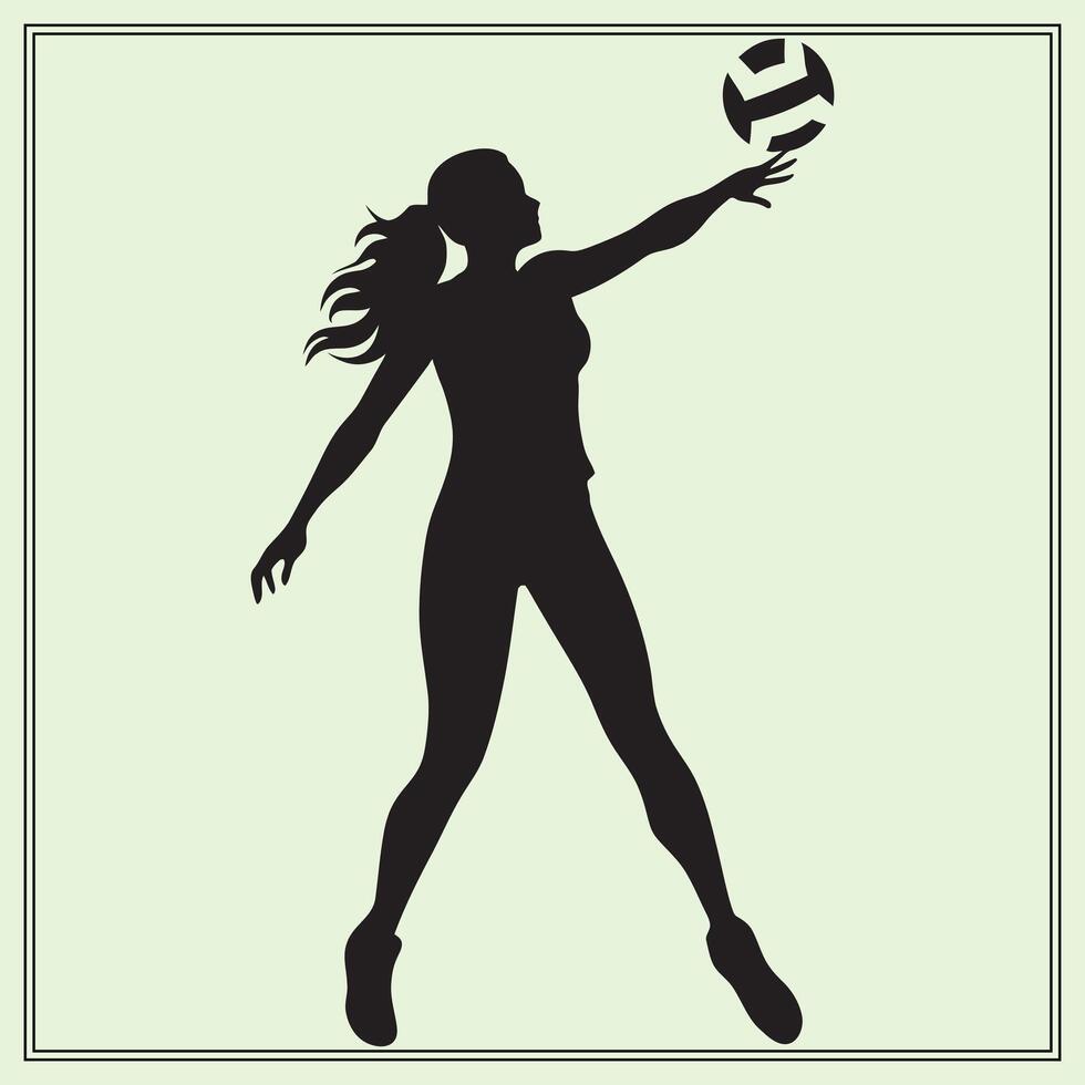 Silhouette of Volleyball, Jump vector
