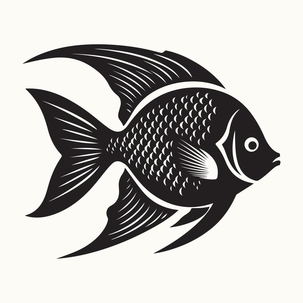 Fish Silhouette, Angelfish Shape vector
