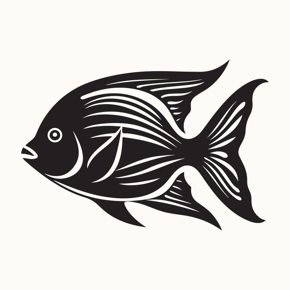 Angelfish Silhouette, Ocean Life vector