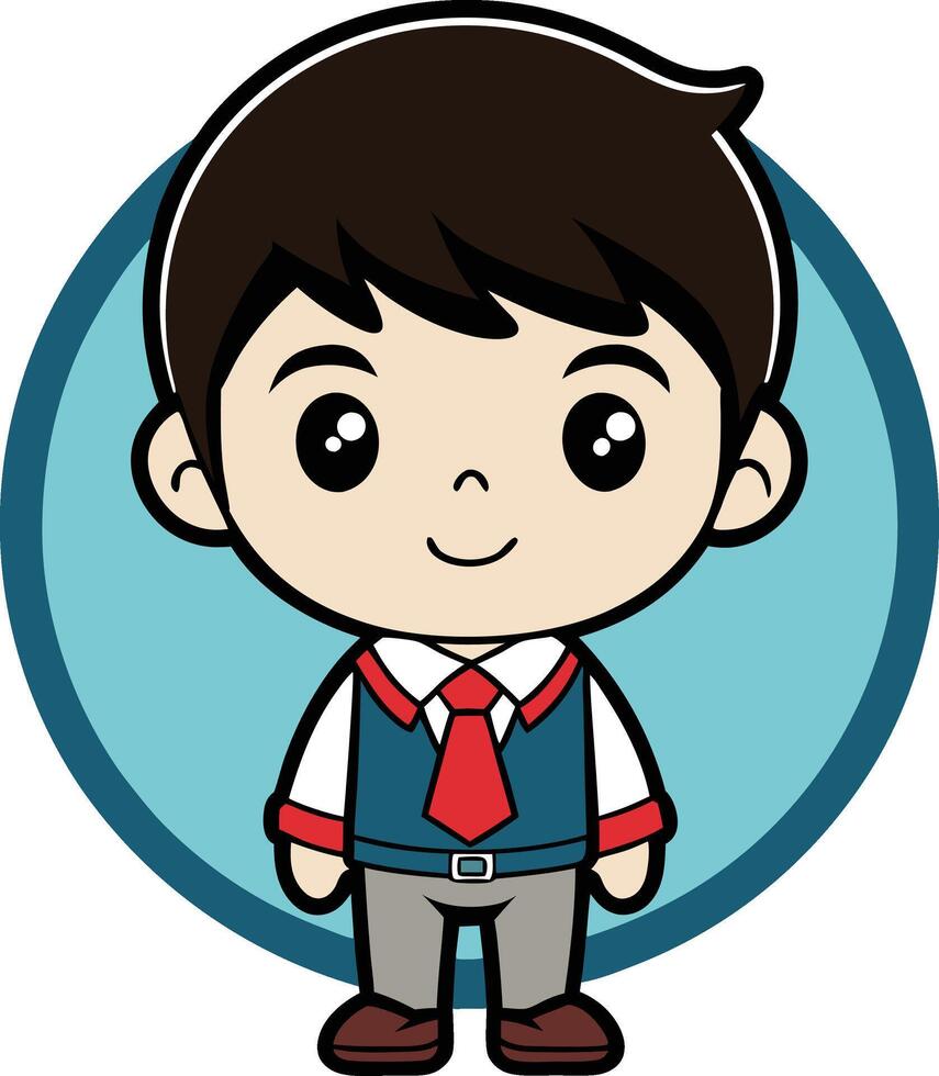 Smart Kid Cartoon Portrait vector