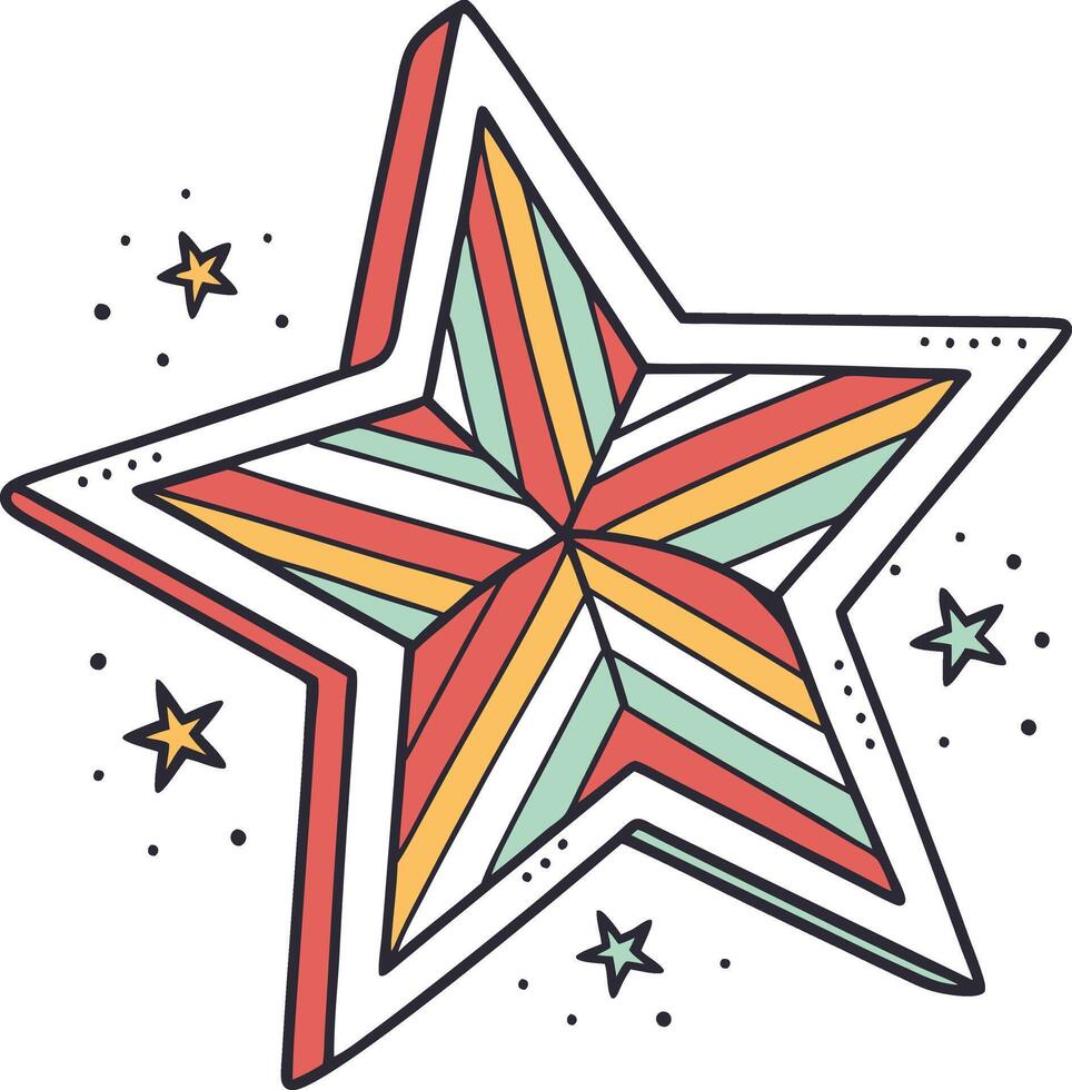 Starry Dream A colorful star, brimming with radiant hues vector