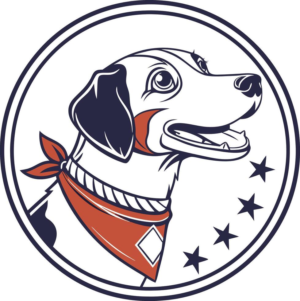 Loyal Companion in a Circle dog vector