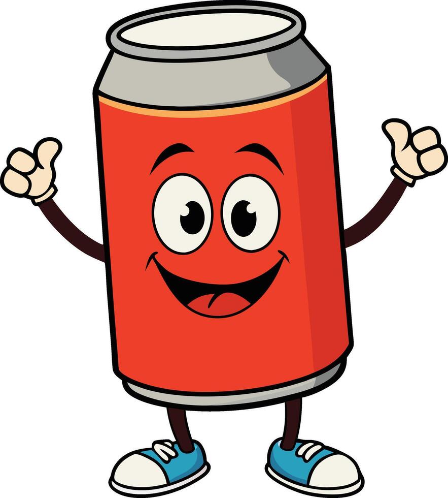 Cheerful Soda Can Mascot vector