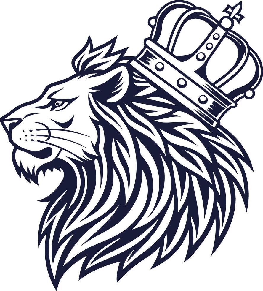 Lion with Crown Illustration vector