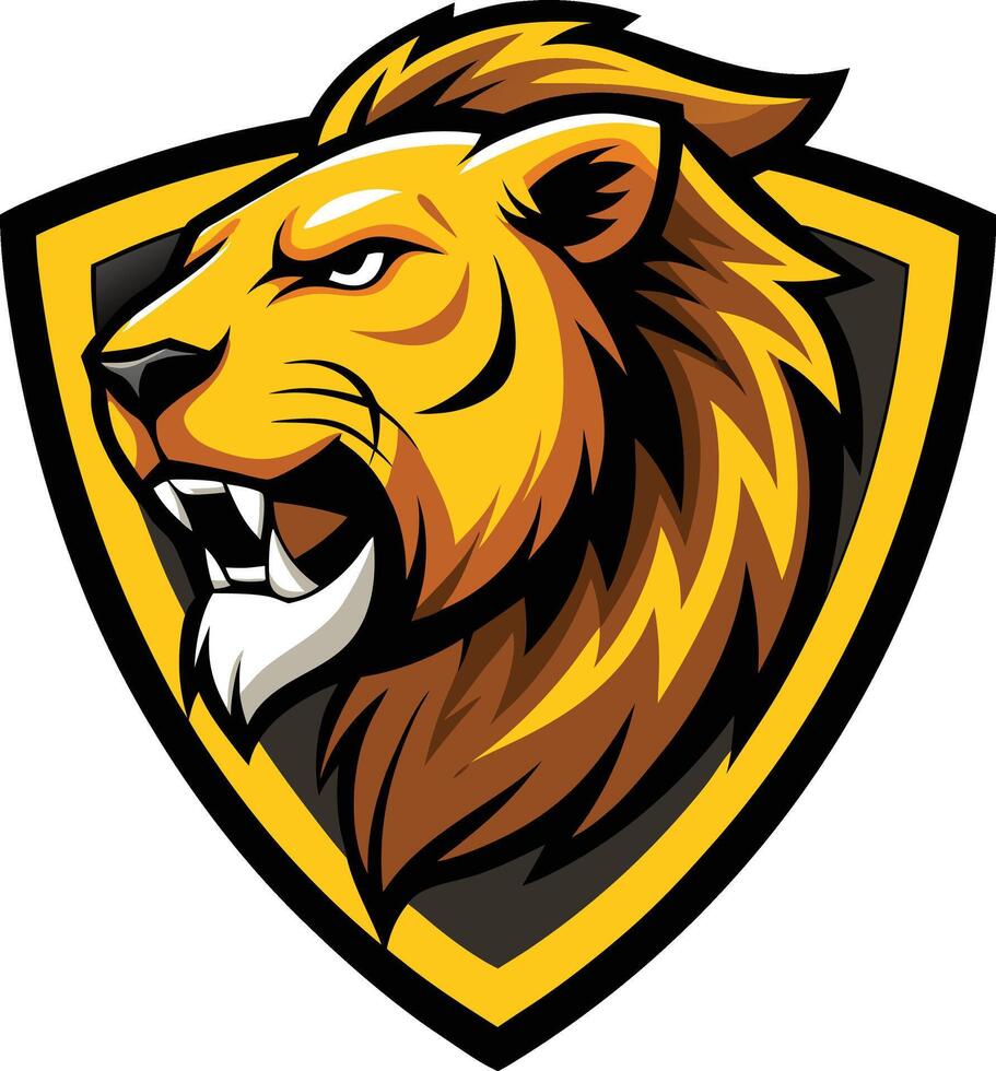 Lion Emblem mascot logo vector