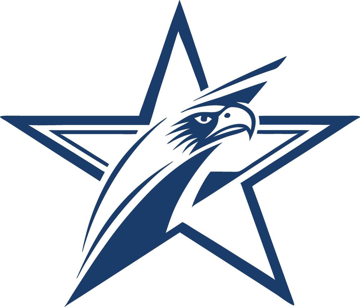 Eagle Symbol in Star vector