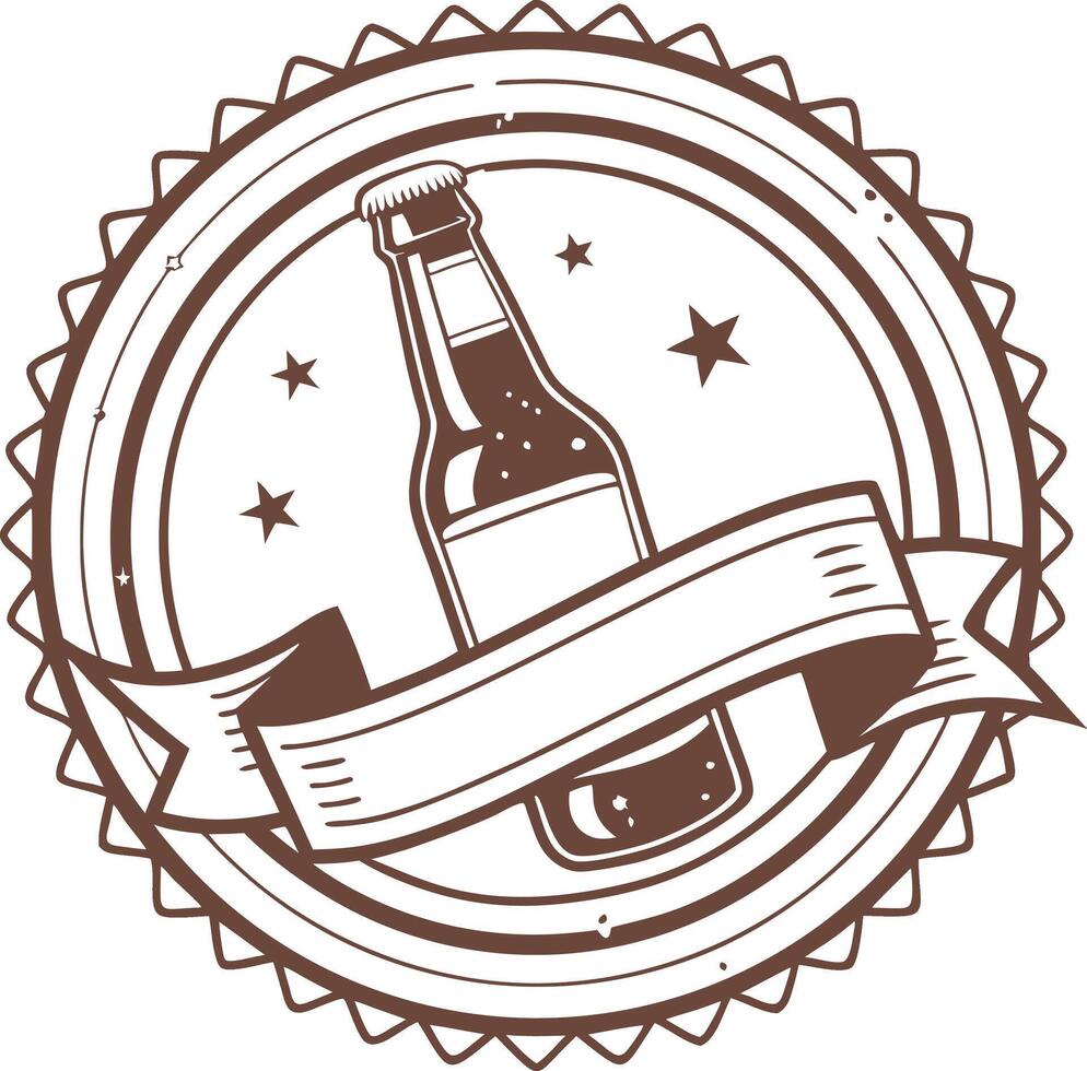 Vintage Beer Bottle Seal logo vector