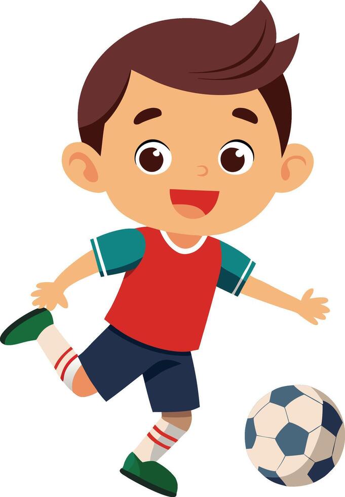 Young Soccer Player kicking ball vector