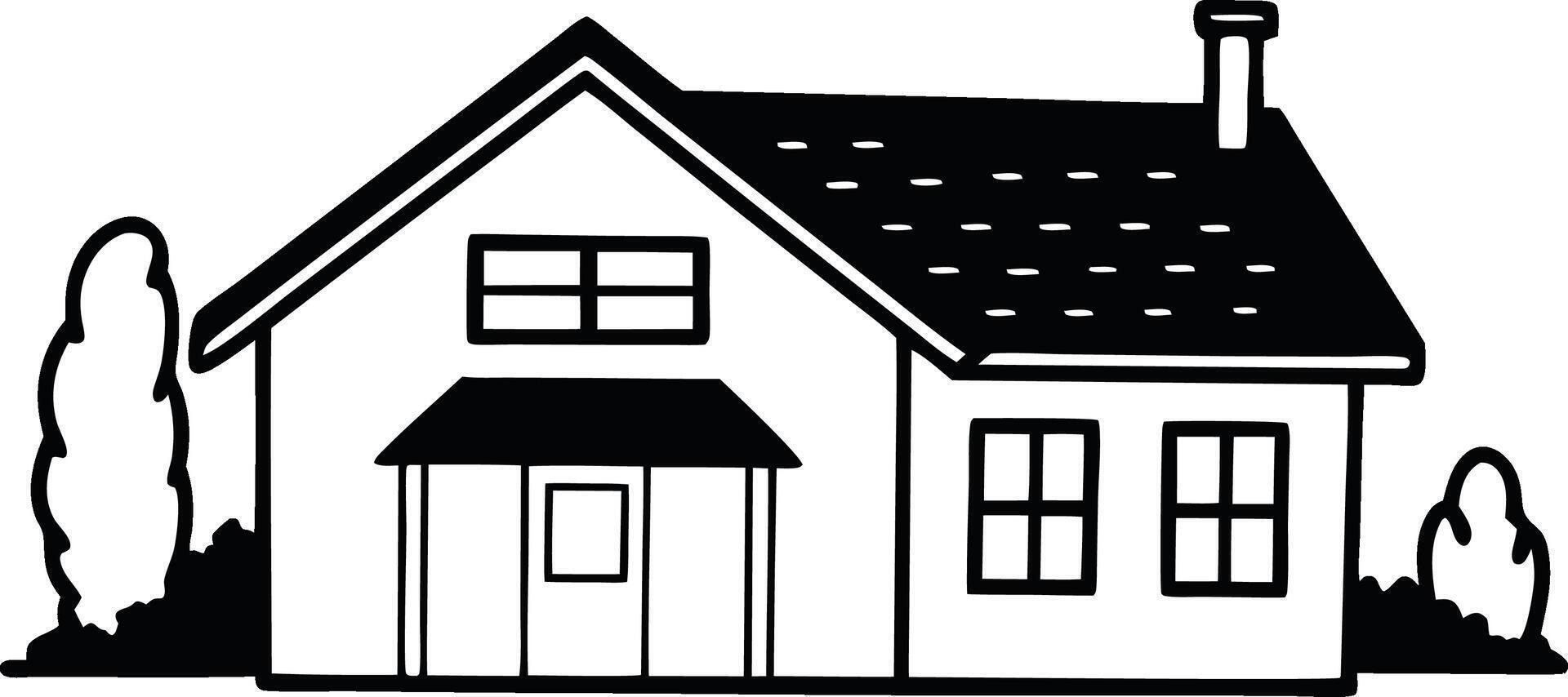 Suburban Home Illustration vector