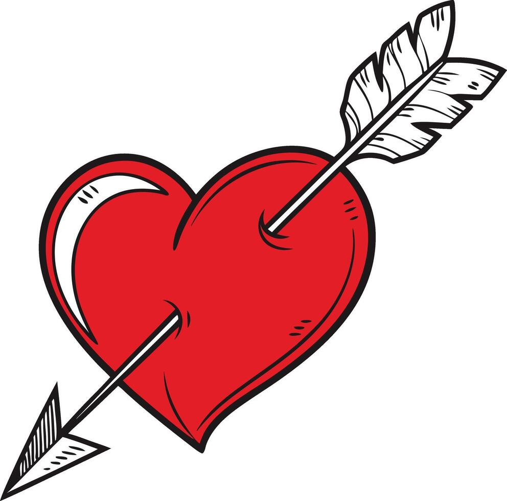 Heart Pierced by Arrow vector