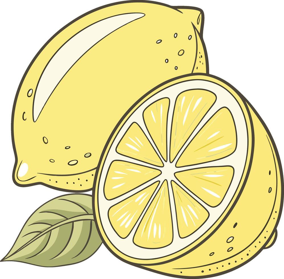 lemons, one whole and one halved, showcasing the freshness vector