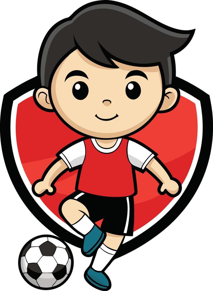 Soccer football kid logo vector