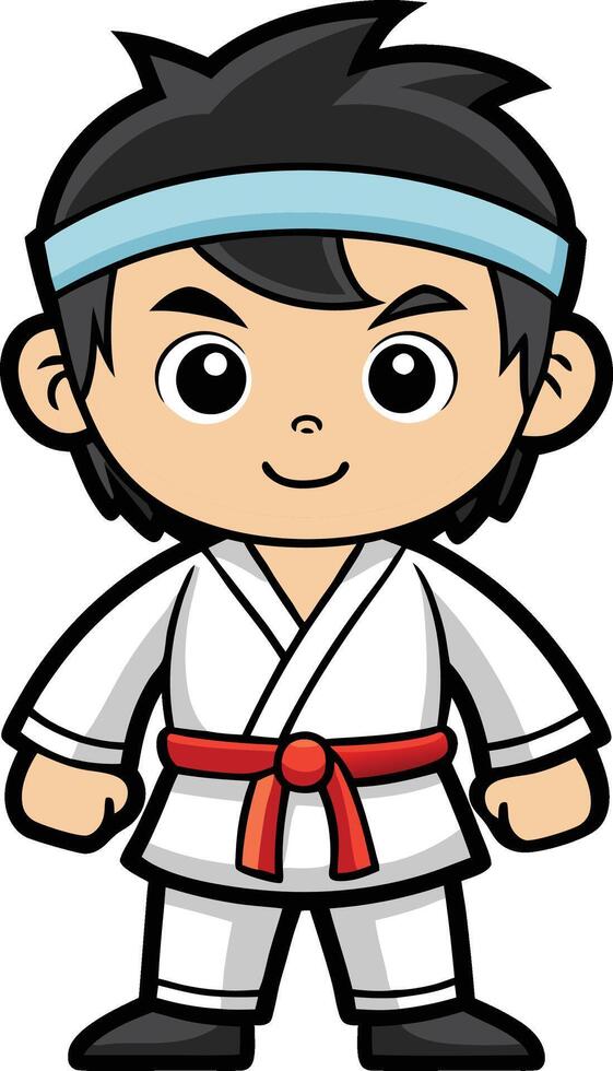 Young Martial Artist in Uniform vector