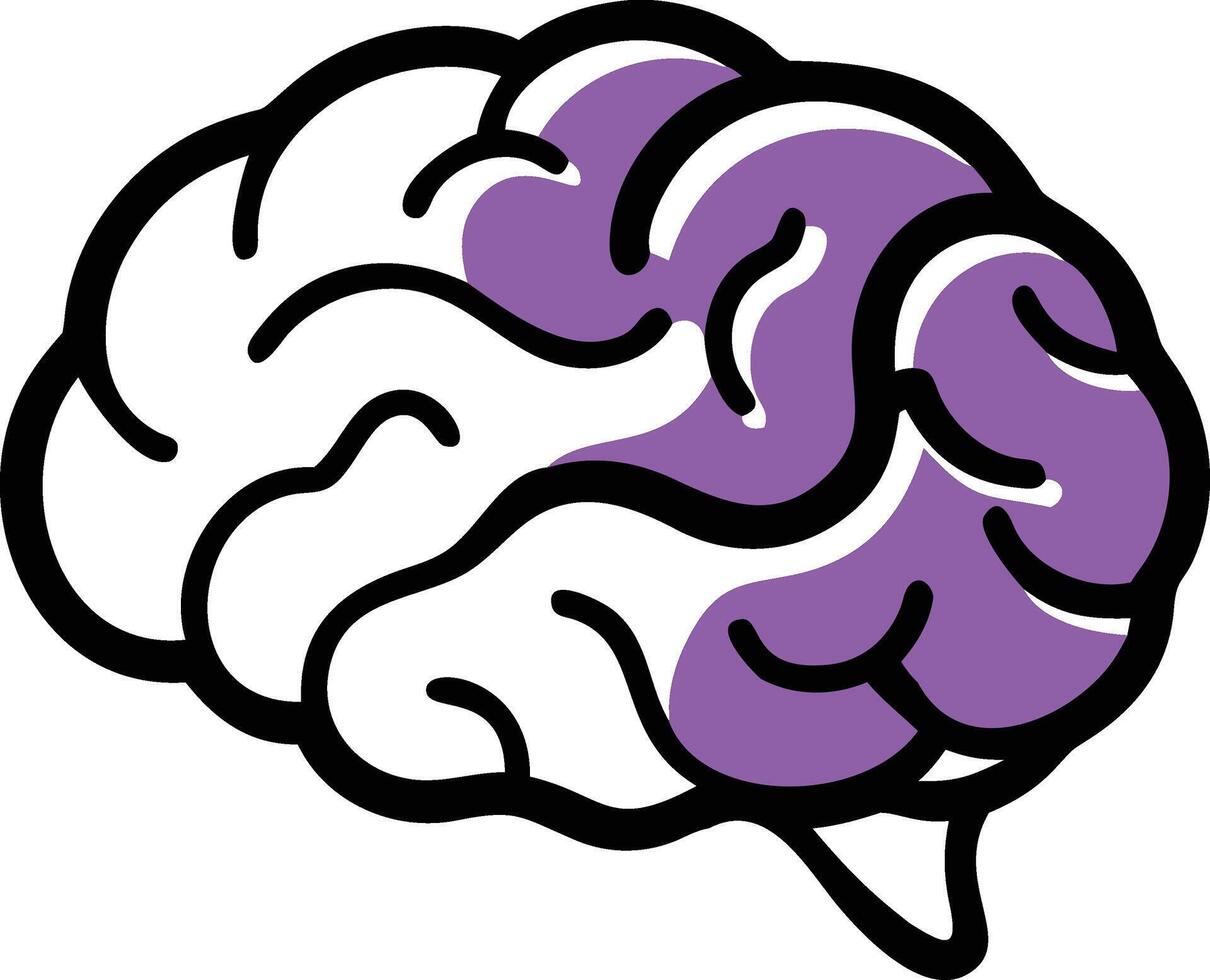 human brain icon logo mascot vector