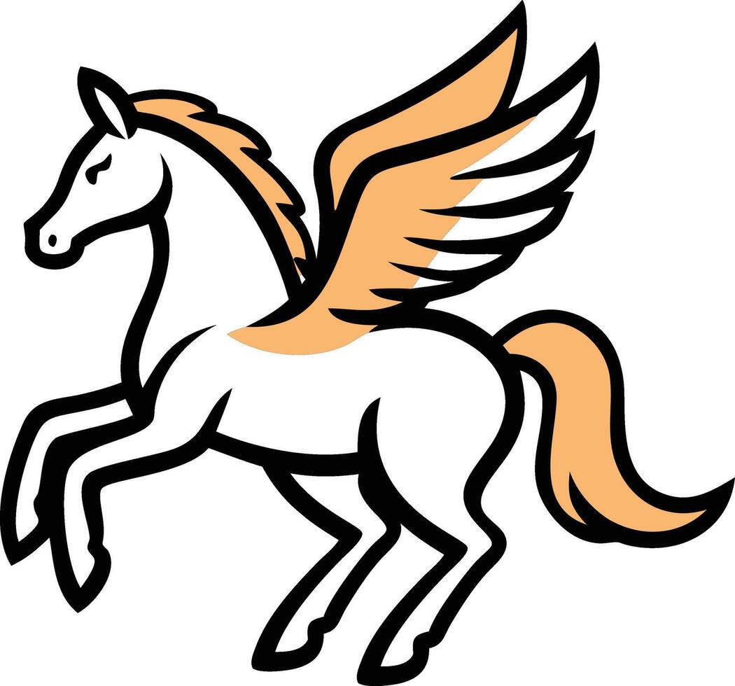 Pegasus icon logo mascot vector
