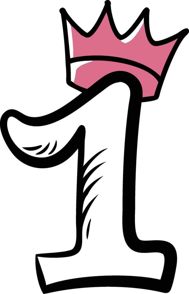 Crowned Number One logo mascot vector