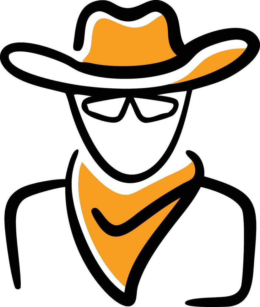 Mystery Cowboy icon logo mascot vector