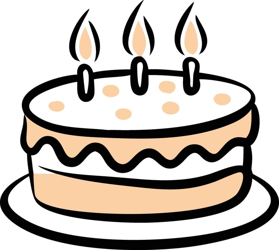 Festive Cake with Candles icon logo mascot vector