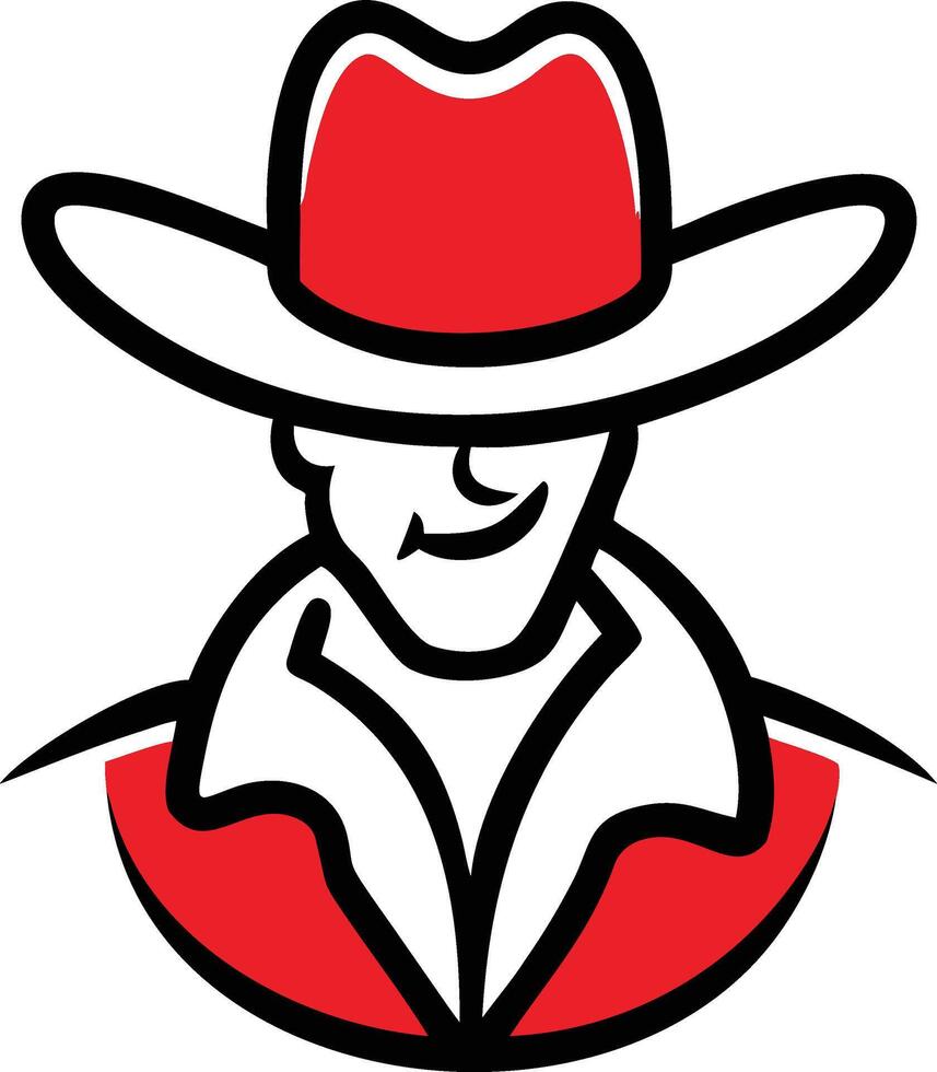Cowboy icon logo mascot vector