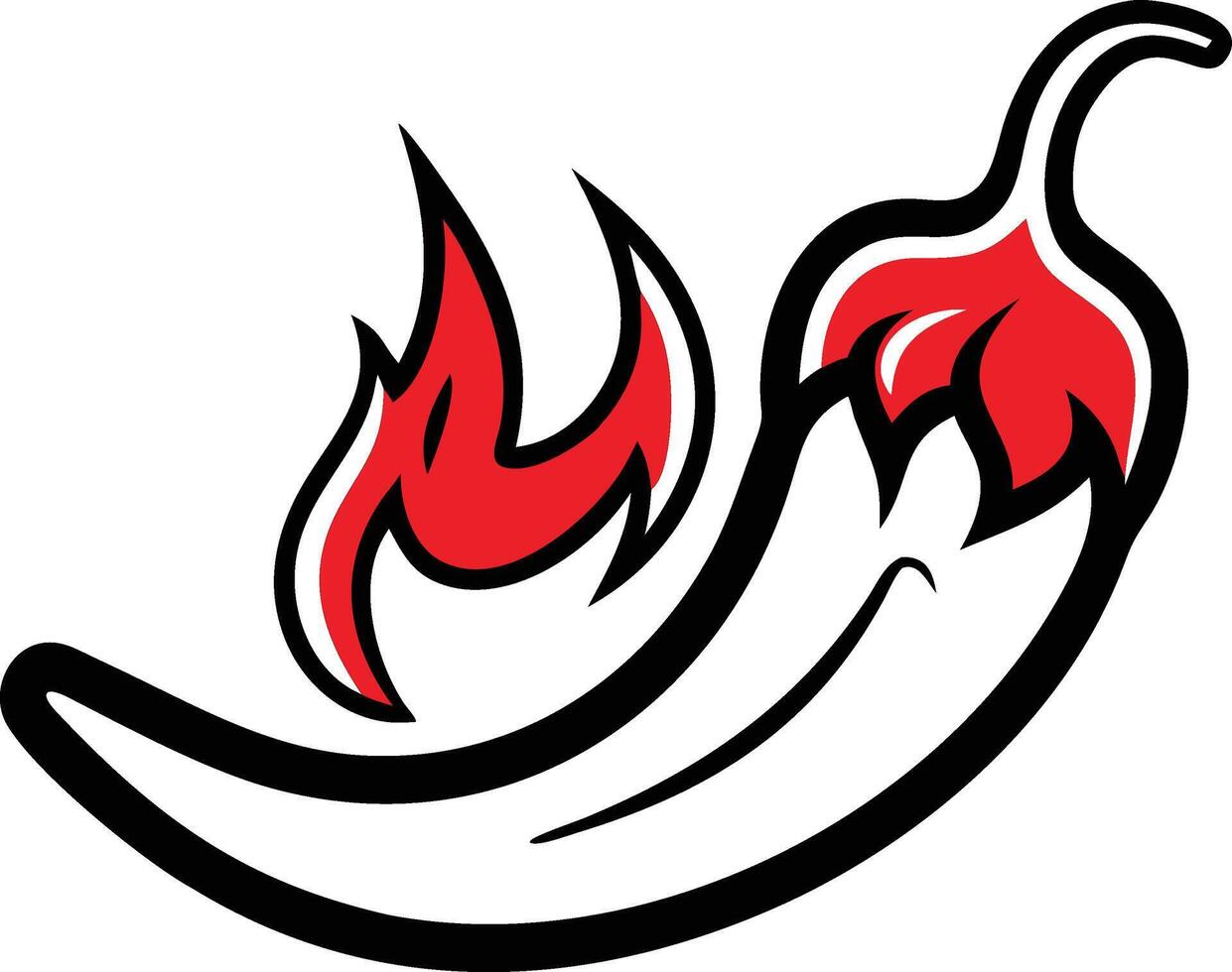 Fiery Chili Pepper logo mascot vector