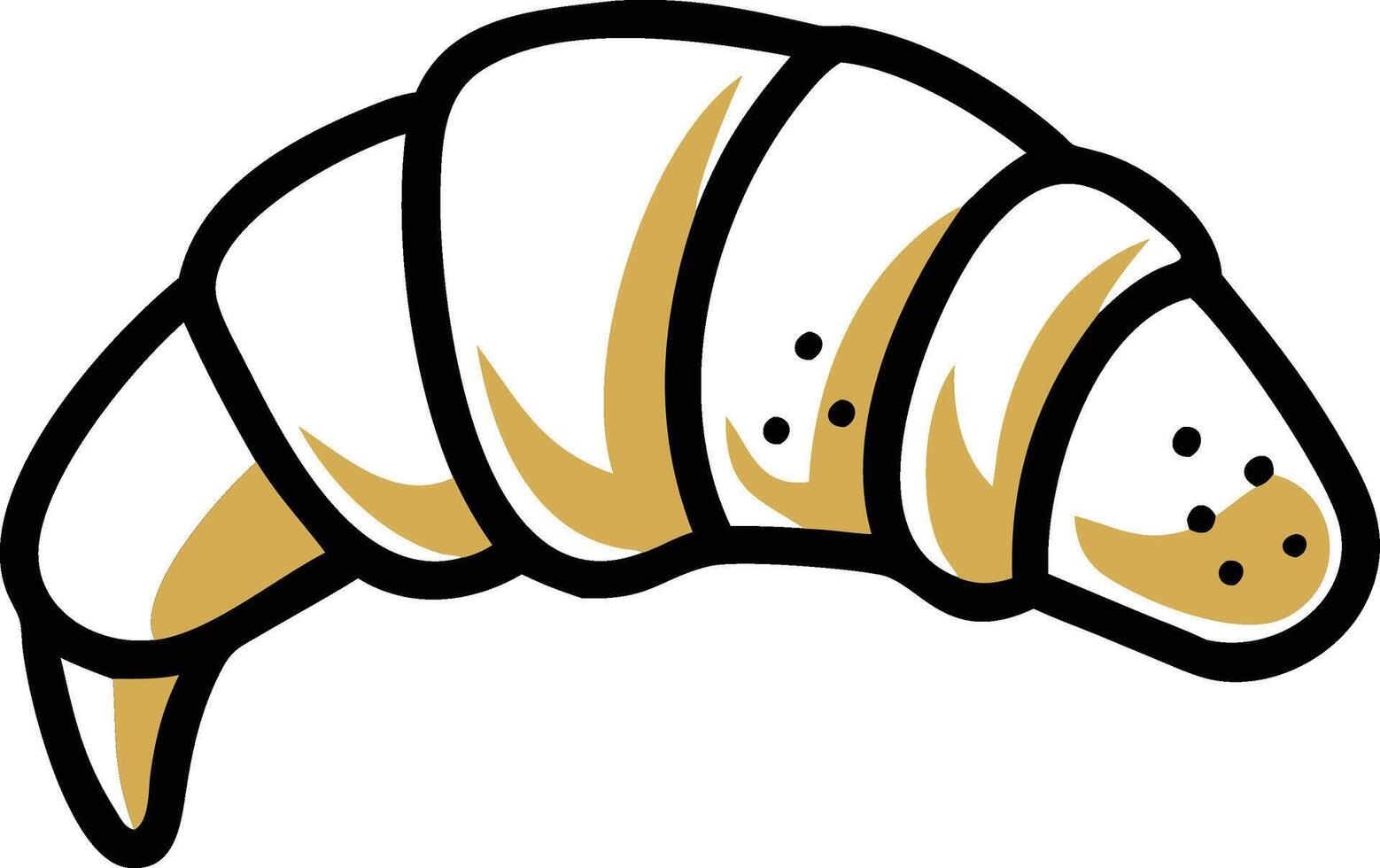 Golden Croissant icon logo mascot vector