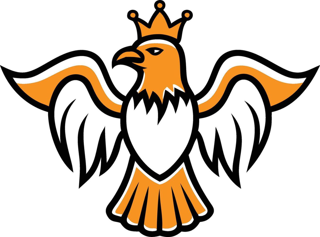 Heraldic Eagle with Crown icon logo mascot vector