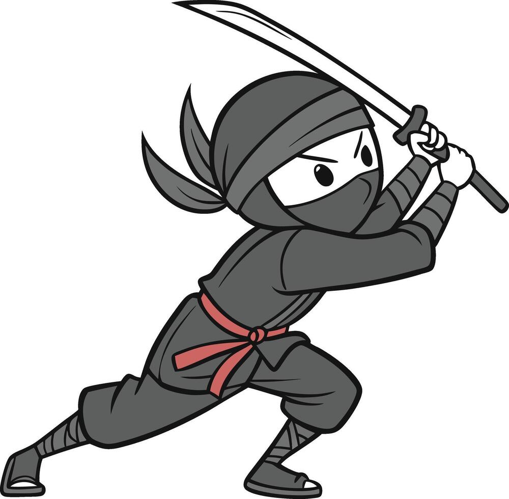 Ninja Warrior in Action vector