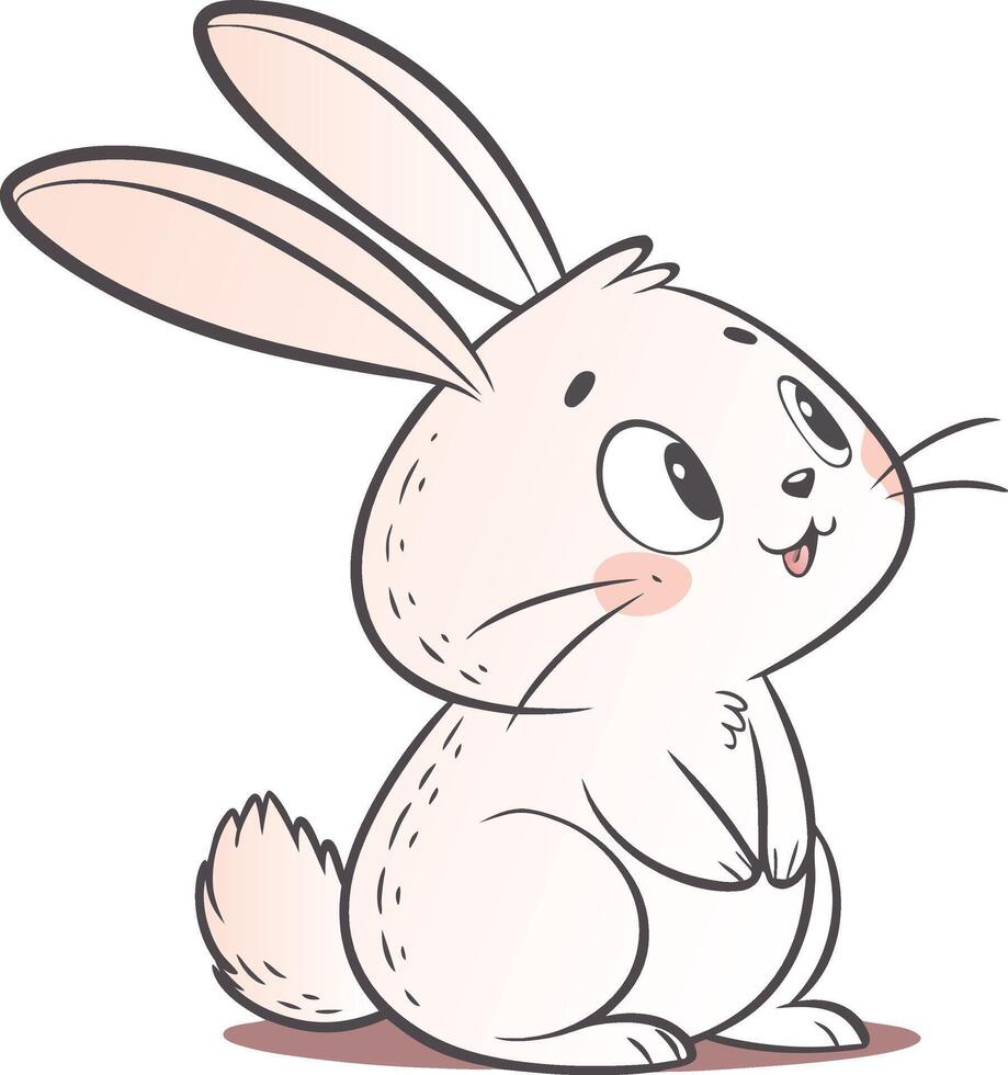 Bunny rabbit, depicted in a playful illustration with a cheerful expression vector