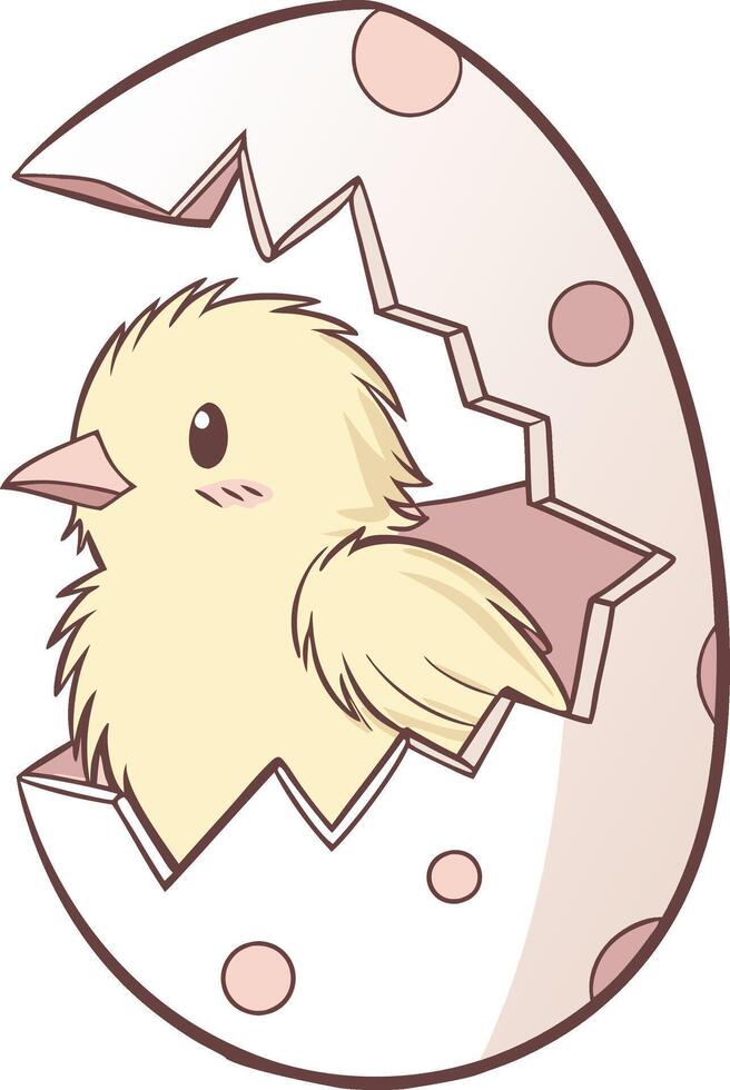 Cute baby Chick Hatching vector