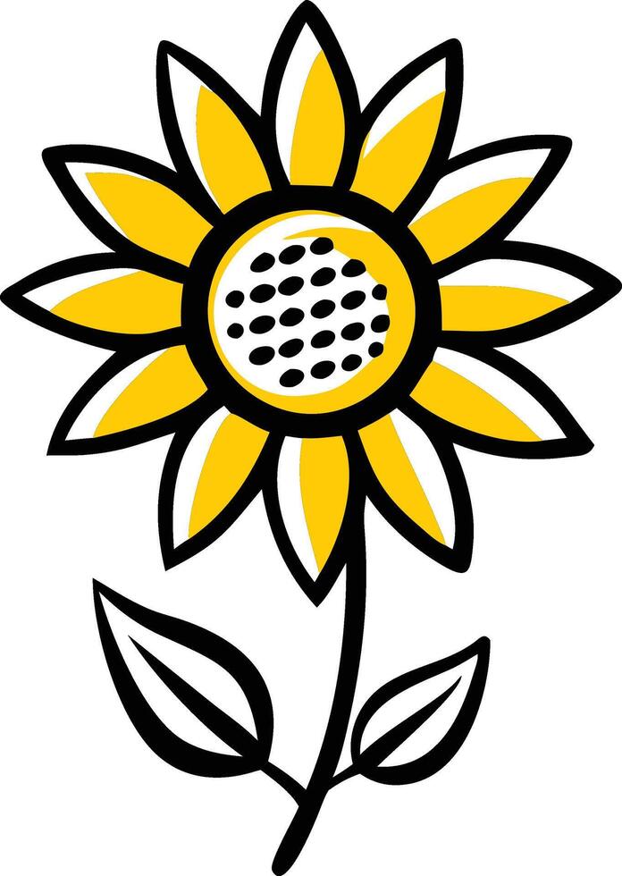 Vibrant sunflower icon logo mascot vector