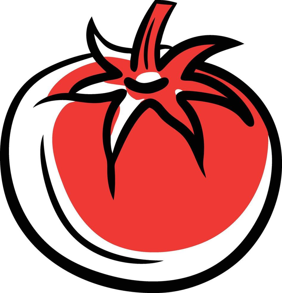 Tomato icon logo mascot red vector