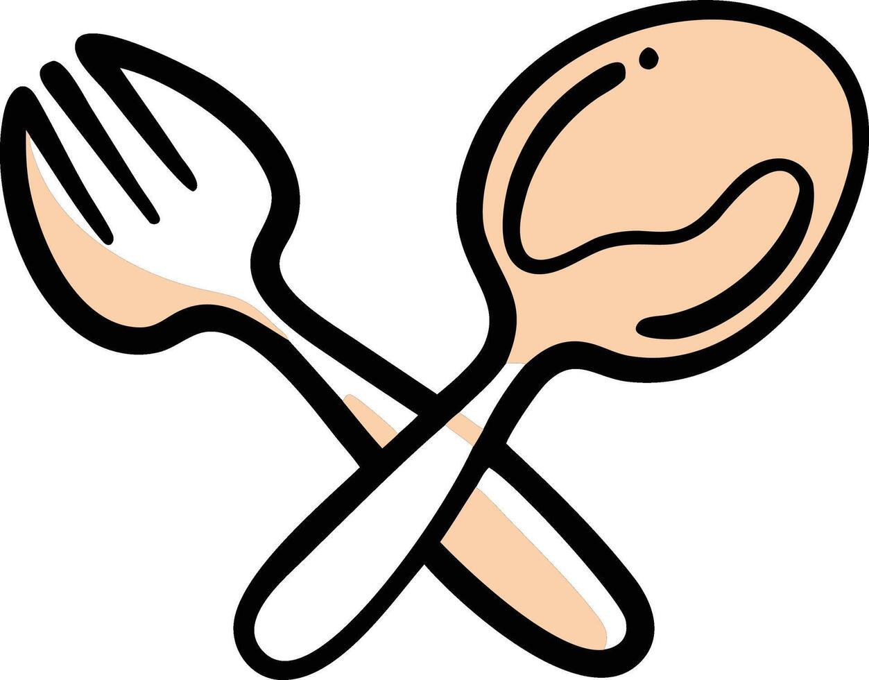 Crossed Utensils Illustration icon logo mascot vector