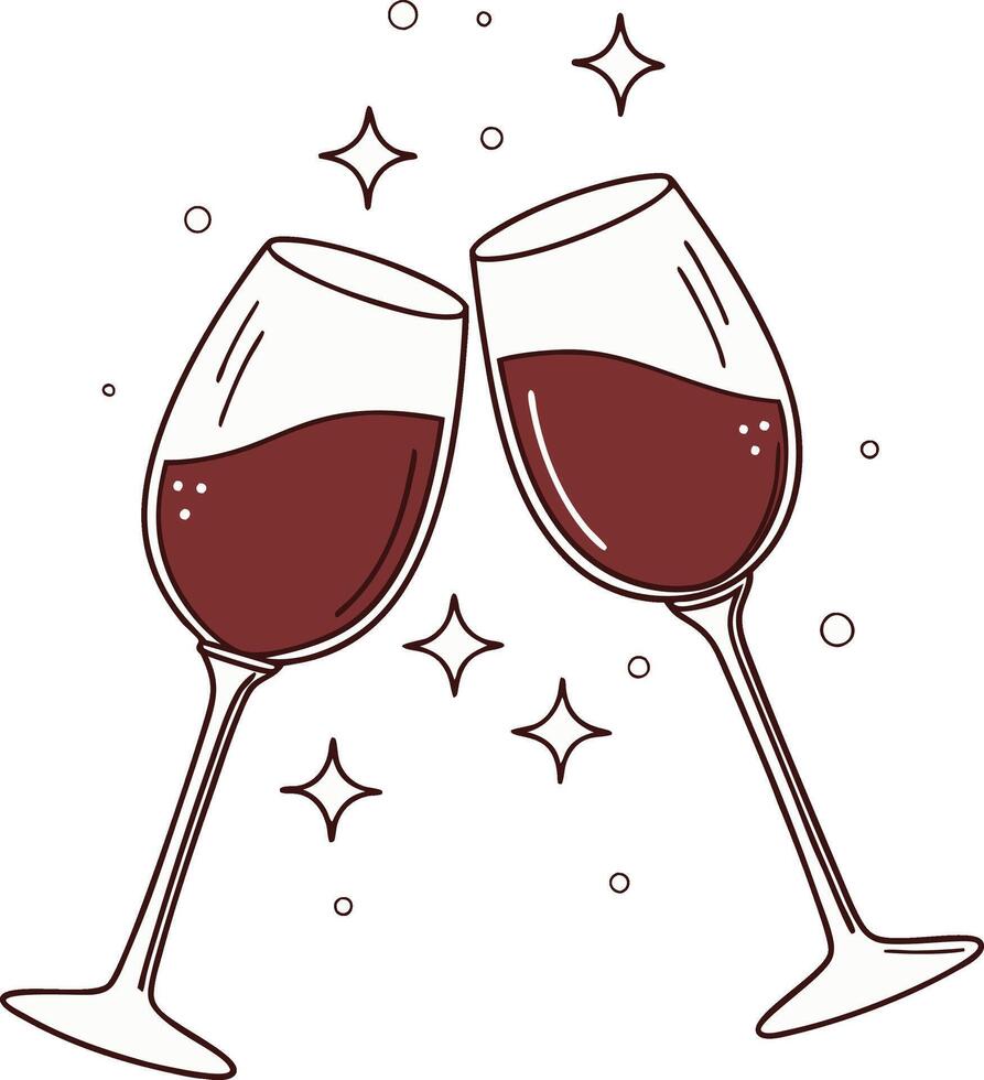 clinking of wine glasses vector