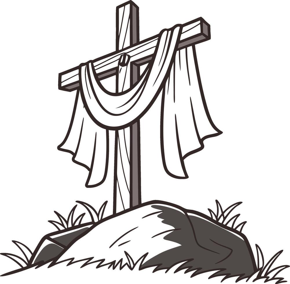 Cross on the Hill vector