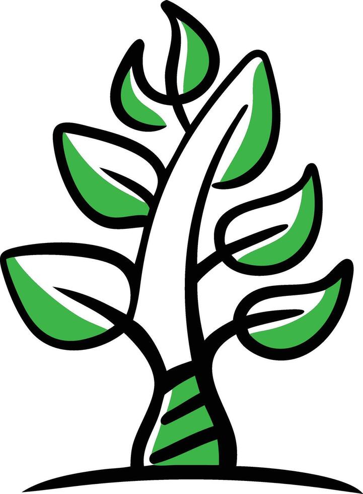 Evergreen sprout icon logo mascot vector