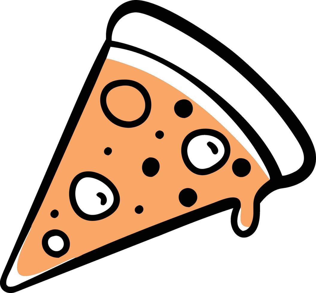 slice of pizza with melted cheese icon logo mascot vector