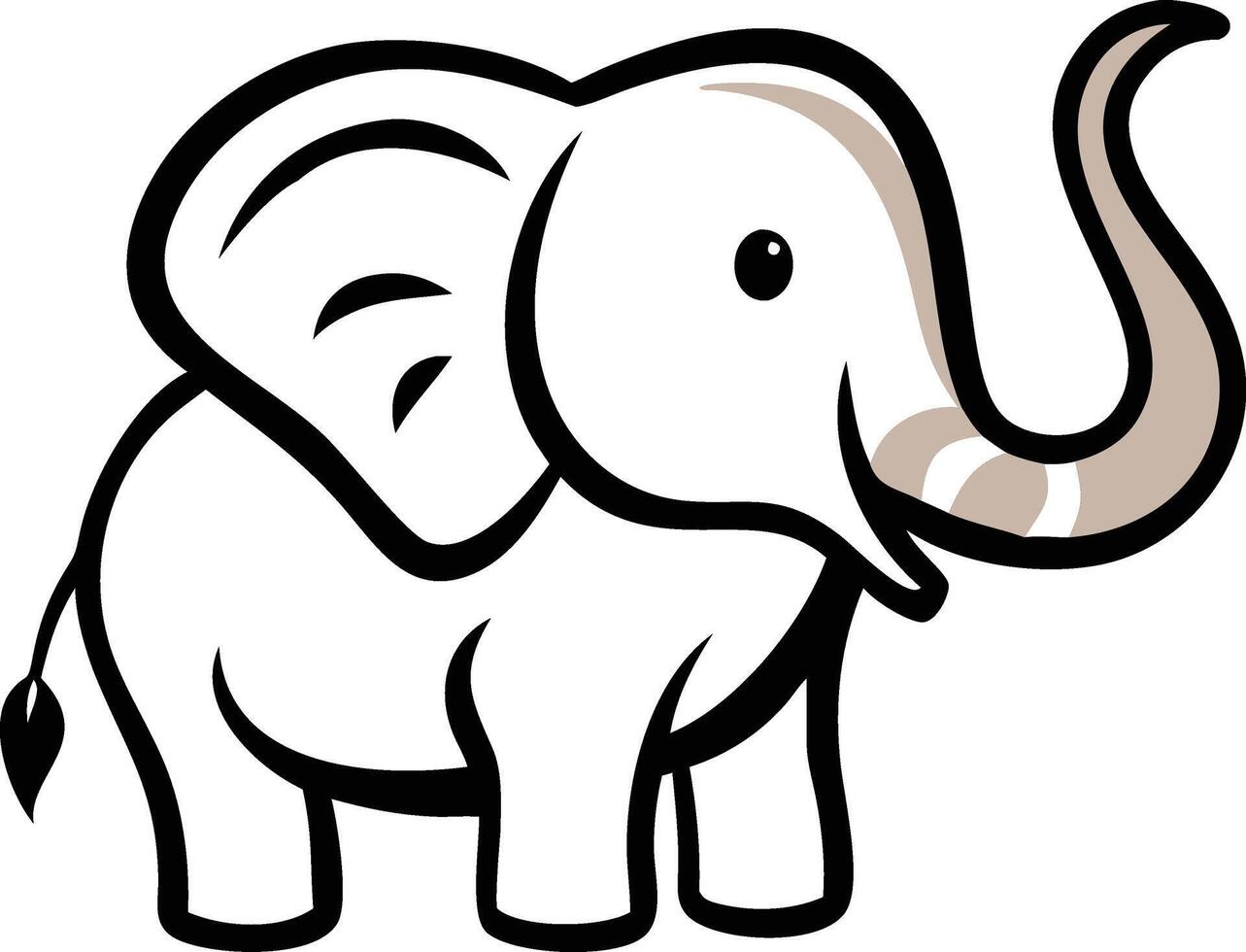 Smiling Elephant icon logo mascot vector