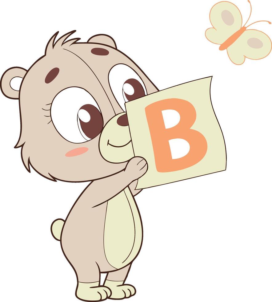 Bear holding Letter B vector