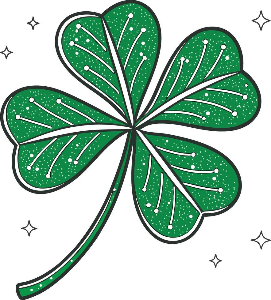 Shamrock with sparkle a vibrant green shamrock, symbol of luck and fortune vector