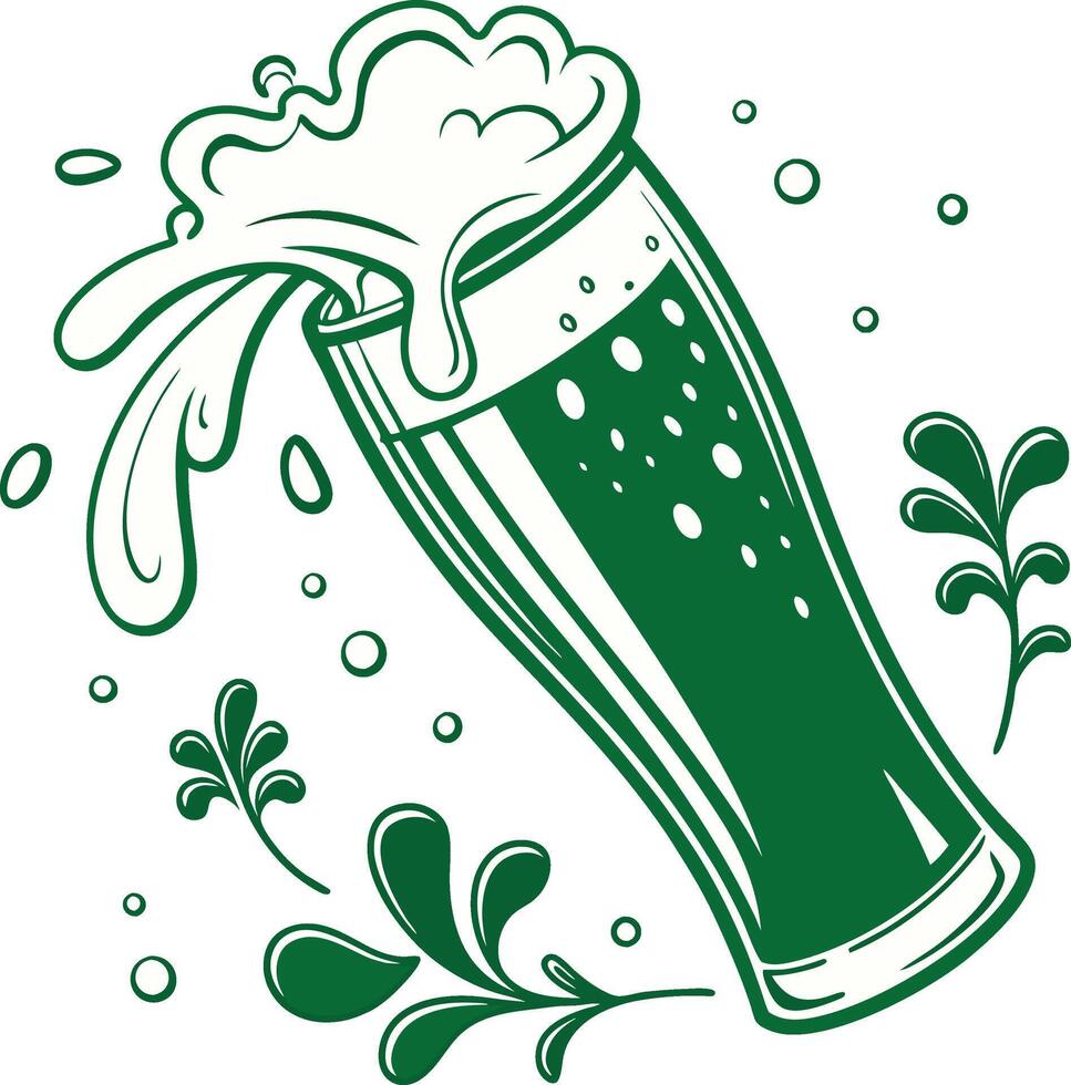 St. Patrick's Day Festive Green Beverage vector