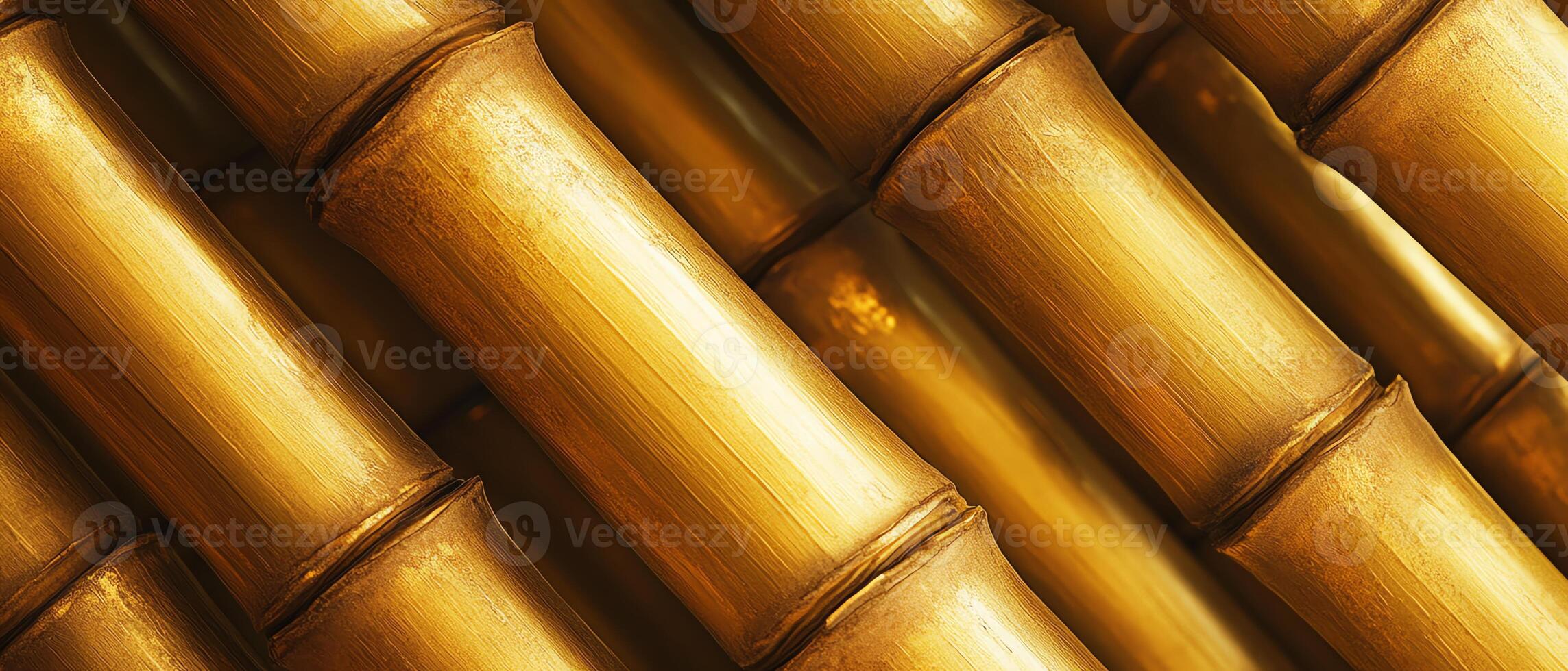 Golden bamboo stalks create a natural pattern. photo