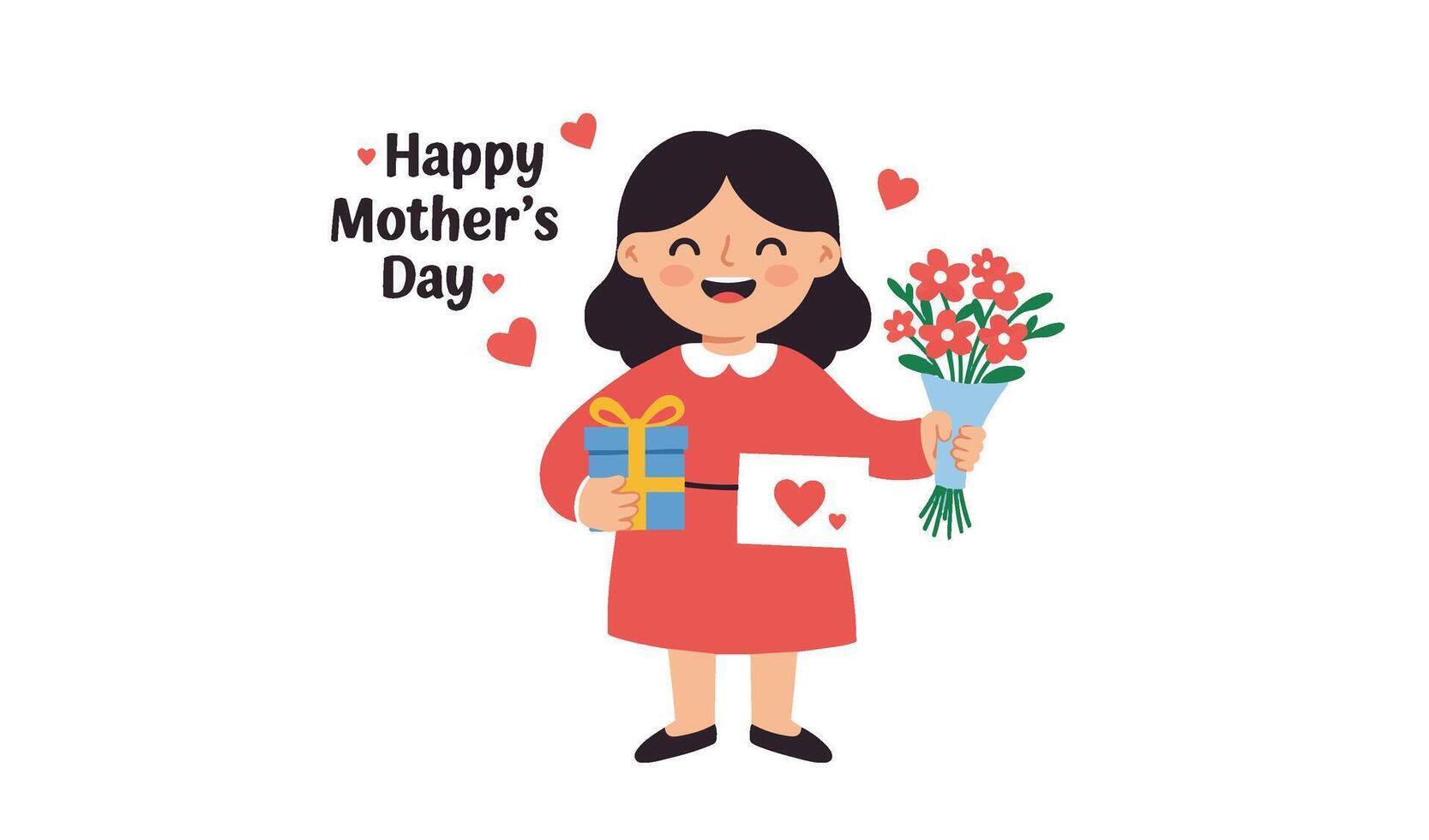 Mother and Child Celebration in a Beautiful and Loving Artwork vector