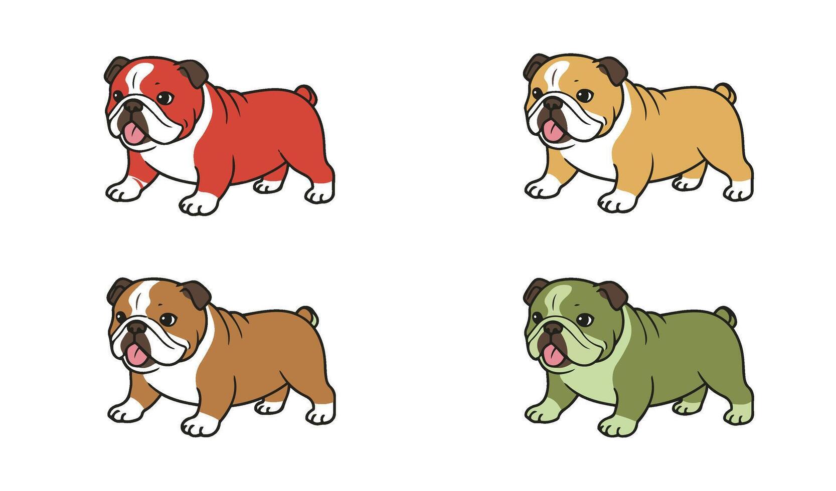 Friendly Dog Cartoon Character Aggressive Bulldog Guard Dog Design vector