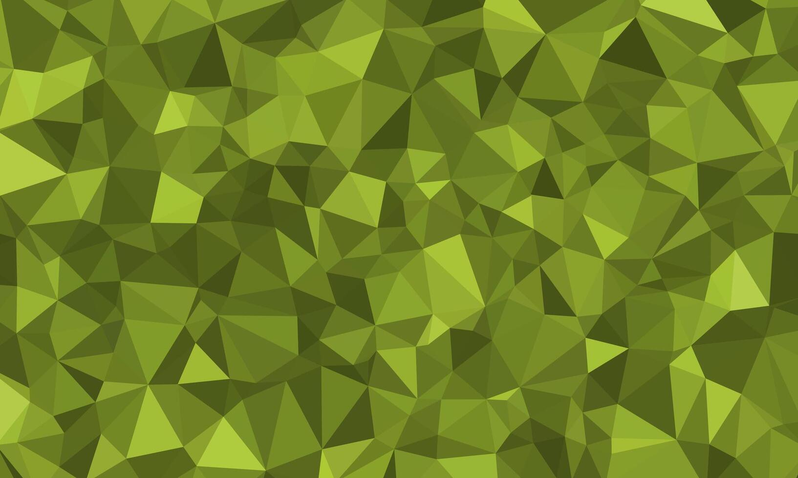 Abstract irregular low polygon background in olive green color. Triangle illusion pattern design vector