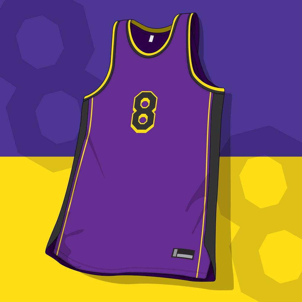 Purple color team basketball jersey template vector
