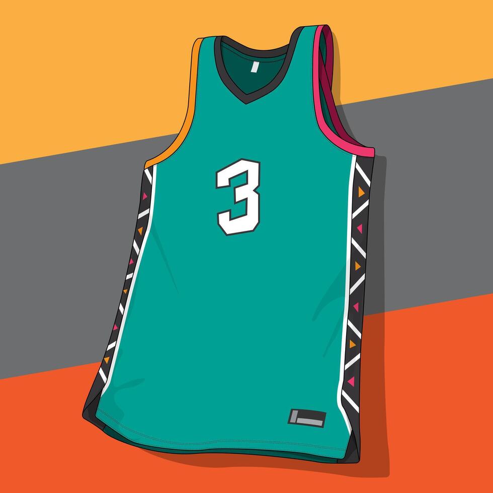 Ethnic style basketball jersey design template vector